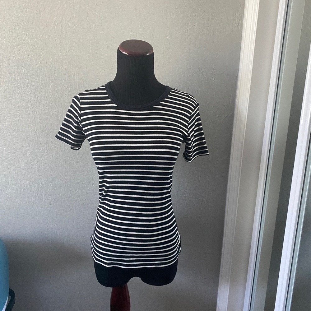 Brandy Melville black and white striped shirt
